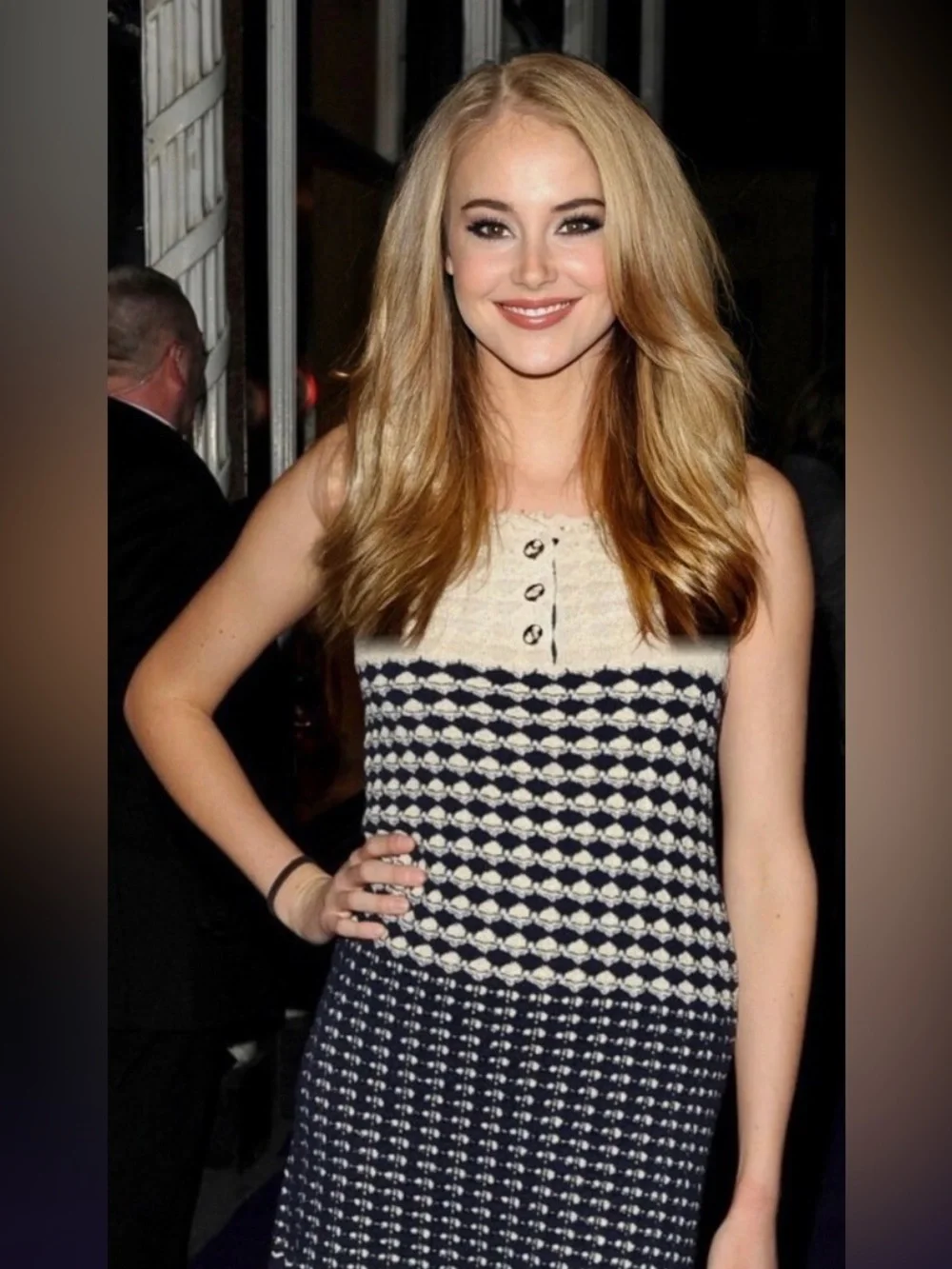 CHANEL Beige and Black Knit Sleeveless A-Line Dress